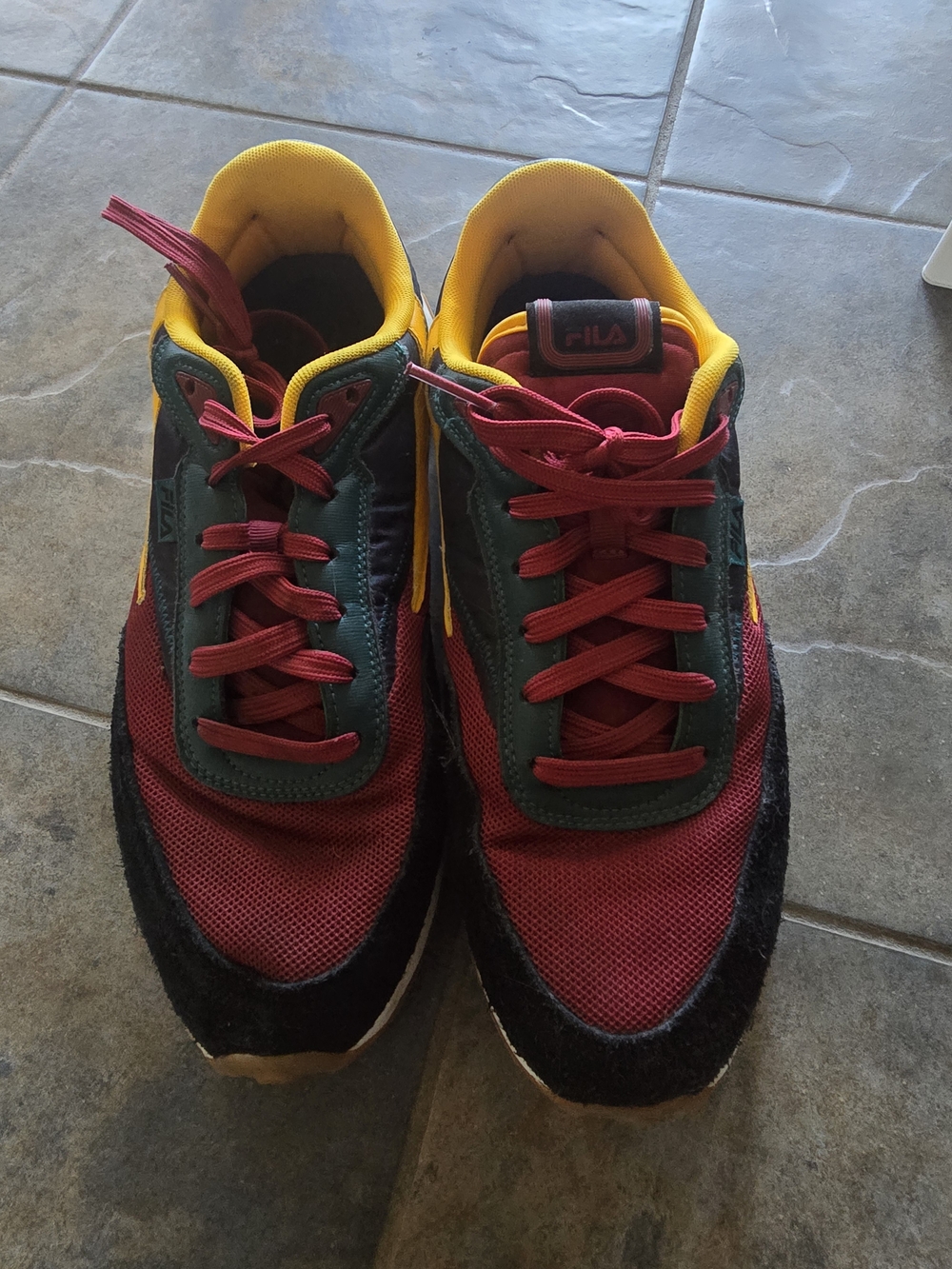 Fila Men's Multicolor Low-Top Sneakers — Red/Green/Yellow